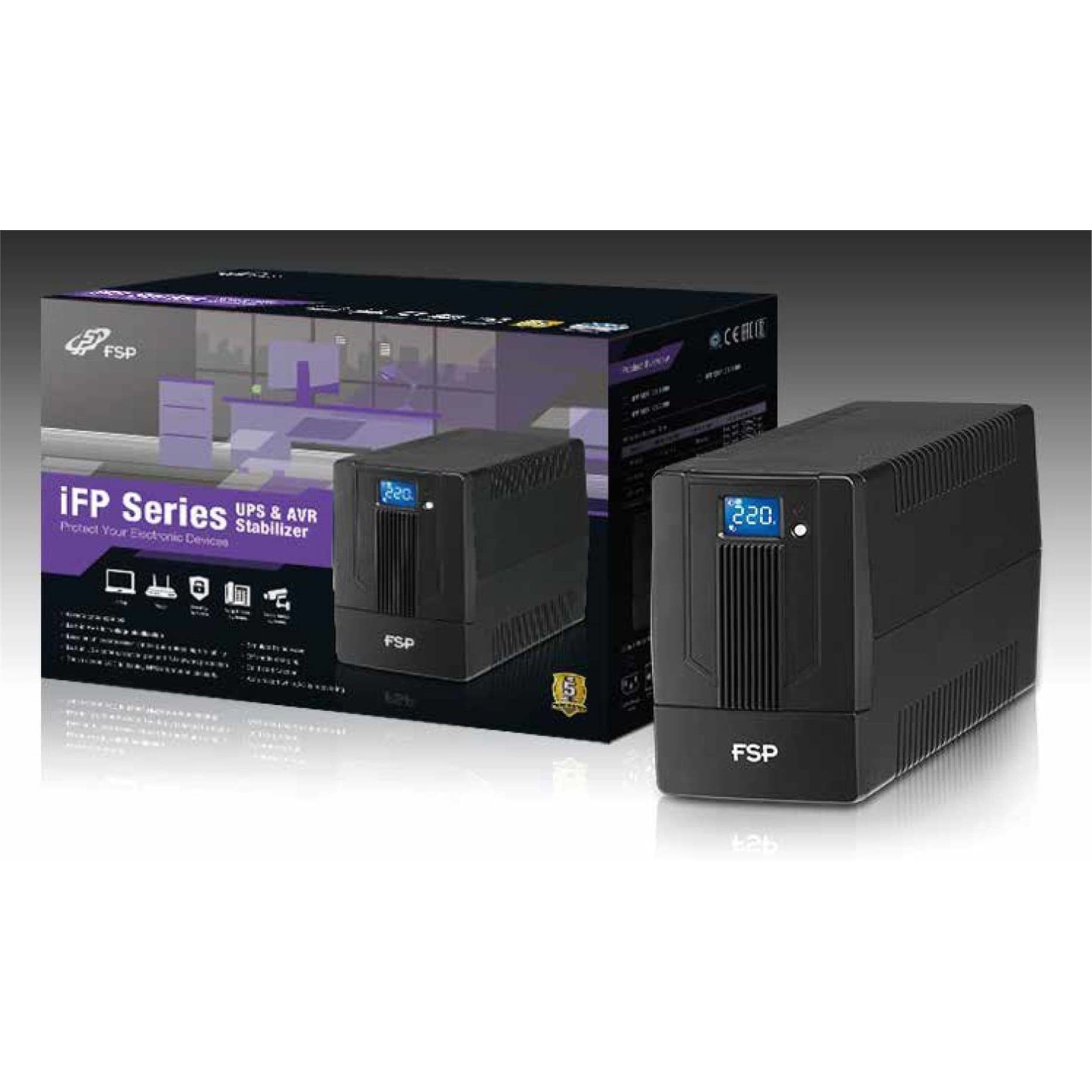 Fortron Source iFP 1500VA/900W, Line-interactive (2×Schuko, 2×IEC C13, RJ11/45, USB, LCD display)-4