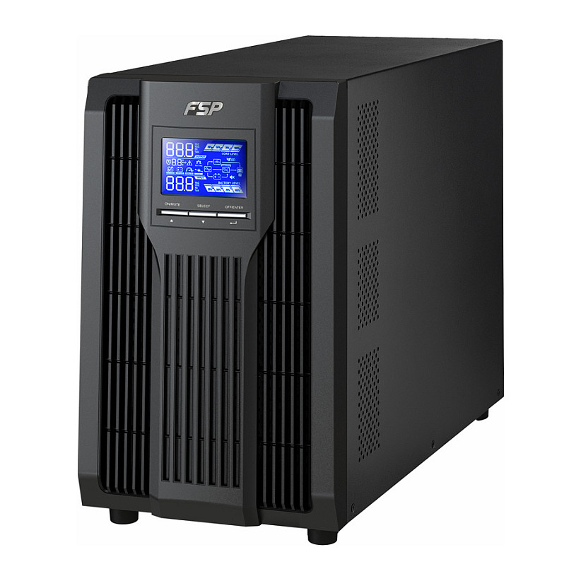Fortron Source Champ Tower (3000VA/2700W, On-line double conversion, USB, RS-232, 4×IEC, 3.5min autonomija, LCD)-1