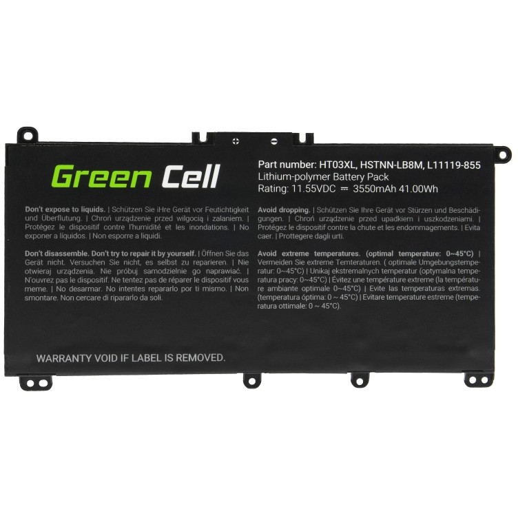 Green Cell (HP163) baterija 3550 mAh,11.55V HT03XL do HP 240 G7 245 G7 250 G7 255 G7, HP 14 15 17, HP Pavilion 14 15-4