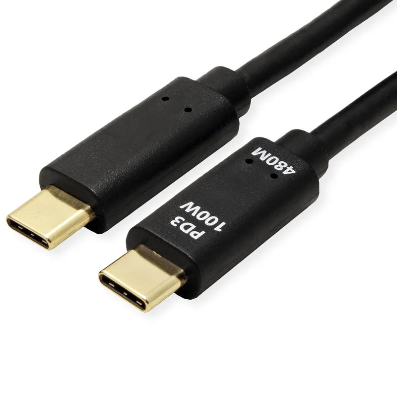Roline VALUE USB2.0 kabel TIP C-C M/M, 100W, 3.0m crni-0