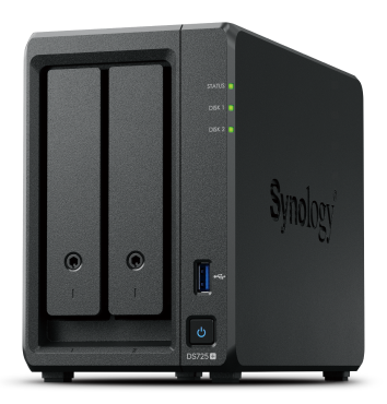 Synology DS723+ DiskStation 2-bay All-in-1 NAS server, 2.5"/3.5" HDD/SSD podrška, Hot Swappable HDD, Wake on LAN/WAN, 2GB, 2×G-LAN, USB3.2 Gen 1/eSATA-1
