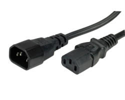 Roline VALUE naponski kabel PC-Monitor, IEC320 C14-C13 10A, M/F, 0.5m crni-1