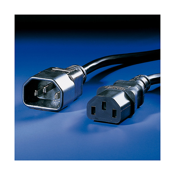 Roline VALUE naponski kabel PC-Monitor, IEC320 C14-C13 10A, M/F, 0.5m crni-3