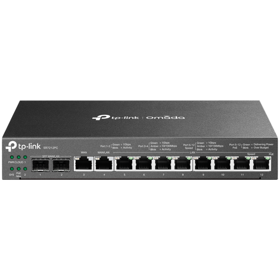 TP-Link Omada Gigabit 3in1 VPN usmjerivač (Router/PoE switch/controller), 8×G-LAN PoE-out, 802.3at/af, 110W, 2×G-WAN/LAN SFP, 1×G-WAN, 1×G-WAN/LAN-3