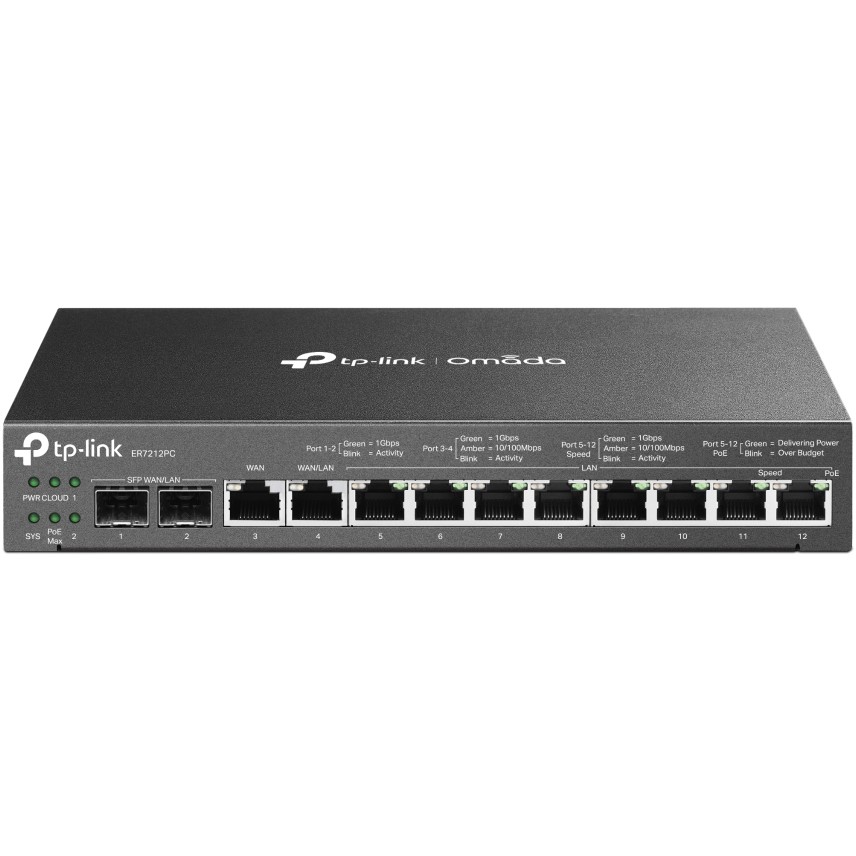TP-Link Omada Gigabit 3in1 VPN usmjerivač (Router/PoE switch/controller), 8×G-LAN PoE-out, 802.3at/af, 110W, 2×G-WAN/LAN SFP, 1×G-WAN, 1×G-WAN/LAN-4