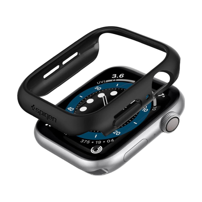 Zaštitna maska za Apple pametni sat SPIGEN Thin Fit, crna - Apple Watch SE 2022/6/SE/5/4-0