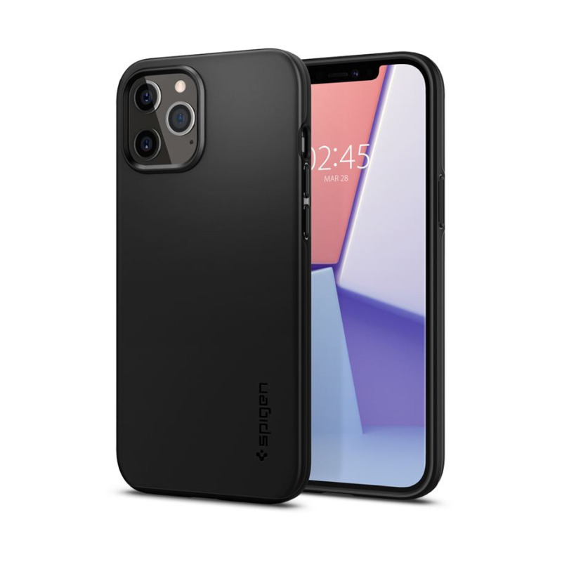 Spigen Thin Fit, zaštitna maska za telefon crna - iPhone 12/Pro-1