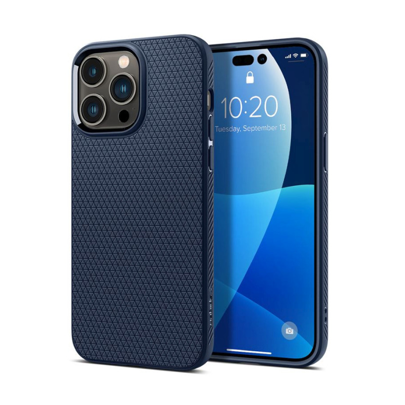 Spigen Liquid Air, zaštitna maska za telefon, tamno plava - iPhone 14 Pro Max-1
