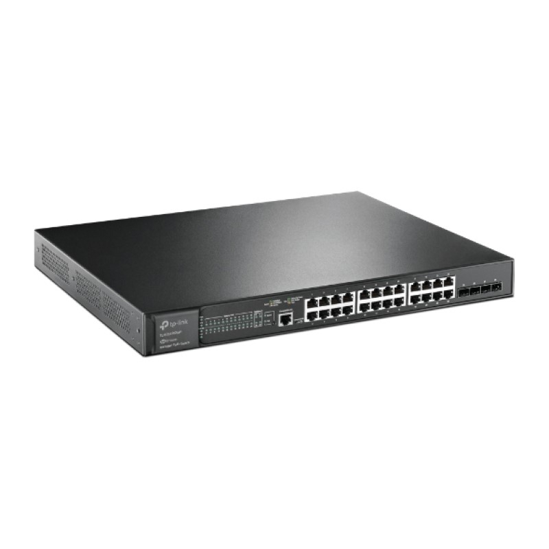 Preklopnik TP-LINK Omada JetStream 28-port Gigabit L2+ Smart PoE+ (24×G-LAN, 4×10G SFP+, 384W)-0