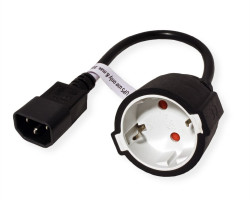 Roline VALUE naponski kabel, IEC320 C14-CEE 7/7, M/F, 0.3m crni-2