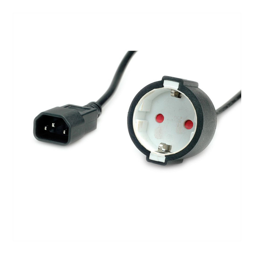 Roline VALUE naponski kabel, IEC320 C14-CEE 7/7, M/F, 0.3m crni-4