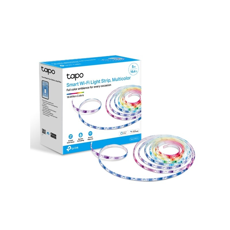 TP-Link Smart WiFi LED traka RGB, 5m, 20.5W, dimabilna, vodootporna, Tapo app, glasovna kontrola - Alexa & Google Assistant-0