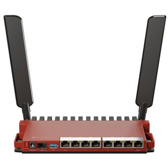 Mikrotik L009UiGS-2HaxD-IN, 800MHz CPU, 512MB RAM, 8×G-LAN, 1×2.5G SFP, 2.4 GHz 802.11b/g/n/ax dual-chain, 4dBi 2.4GHz eksterne antene, USB, desktop kučište, PSU, RouterOS L5-7