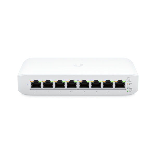 Ubiquiti UniFi Managed 8-port Gigabit Switch (4-port PoE+) 52W (USW-LITE-8-PoE)-0