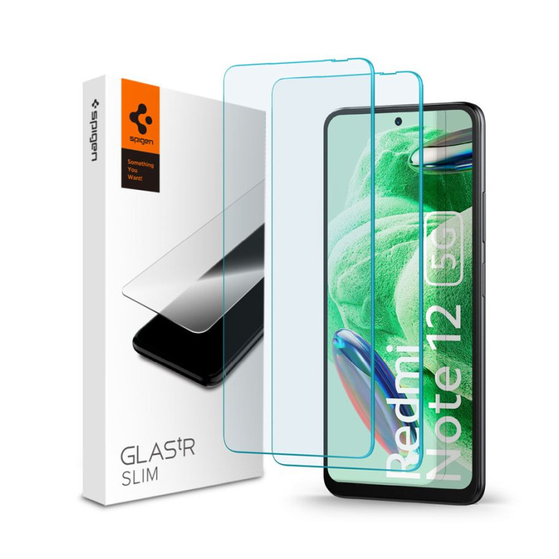 Zaštitno staklo SPIGEN Glass tR Slim za Xiaomi Redmi Note 12 5G/POCO X5 5G (2 kom, AGL06048)-1
