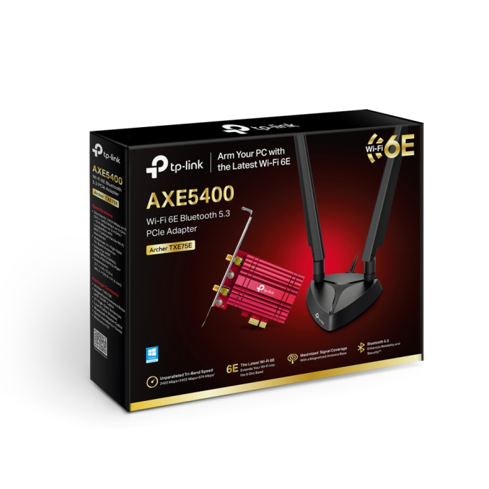 TP-Link AX5400 Archer TXE75E bežični Tri-Band Wi-Fi 6E BT5.3 PCI-E adapter 574Mbps/2402Mbps/2402Mbps (2.4GHz/5GHz/6GHz), 802.11ax/ac/n/a/g/b, 2×antene-6