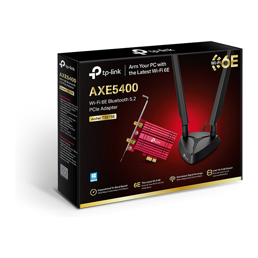 TP-Link AX5400 Archer TXE75E bežični Tri-Band Wi-Fi 6E BT5.3 PCI-E adapter 574Mbps/2402Mbps/2402Mbps (2.4GHz/5GHz/6GHz), 802.11ax/ac/n/a/g/b, 2×antene-15
