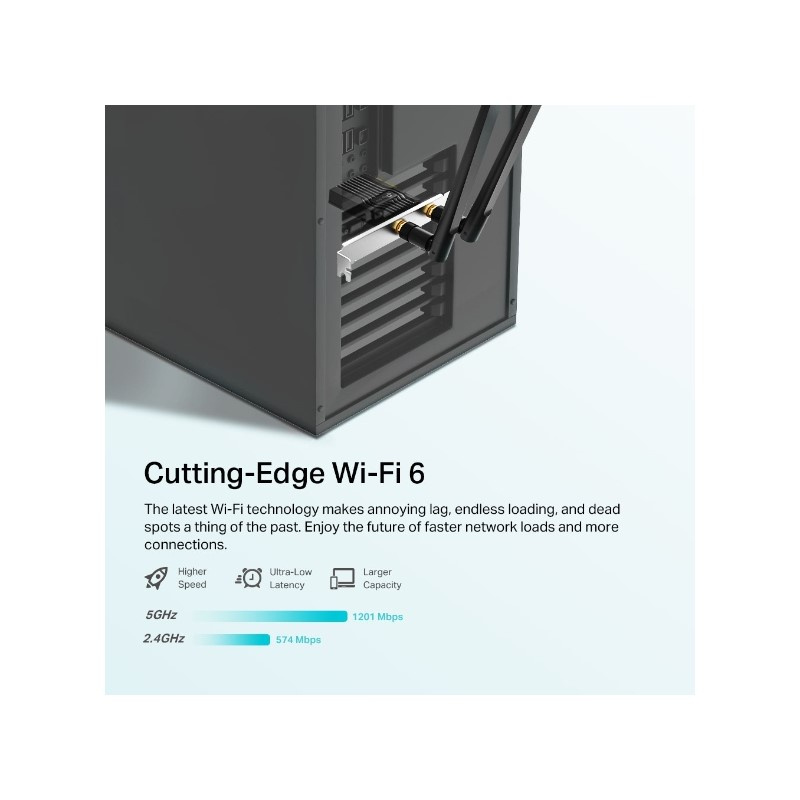 TP-Link AX1800 Archer TX20E bežični Dual-Band Wi-Fi 6 BT5.2 PCI-E adapter 574Mbps/1201Mbps (2.4GHz/5GHz), 802.11ax/ac/n/a/g/b, 2×antene-4