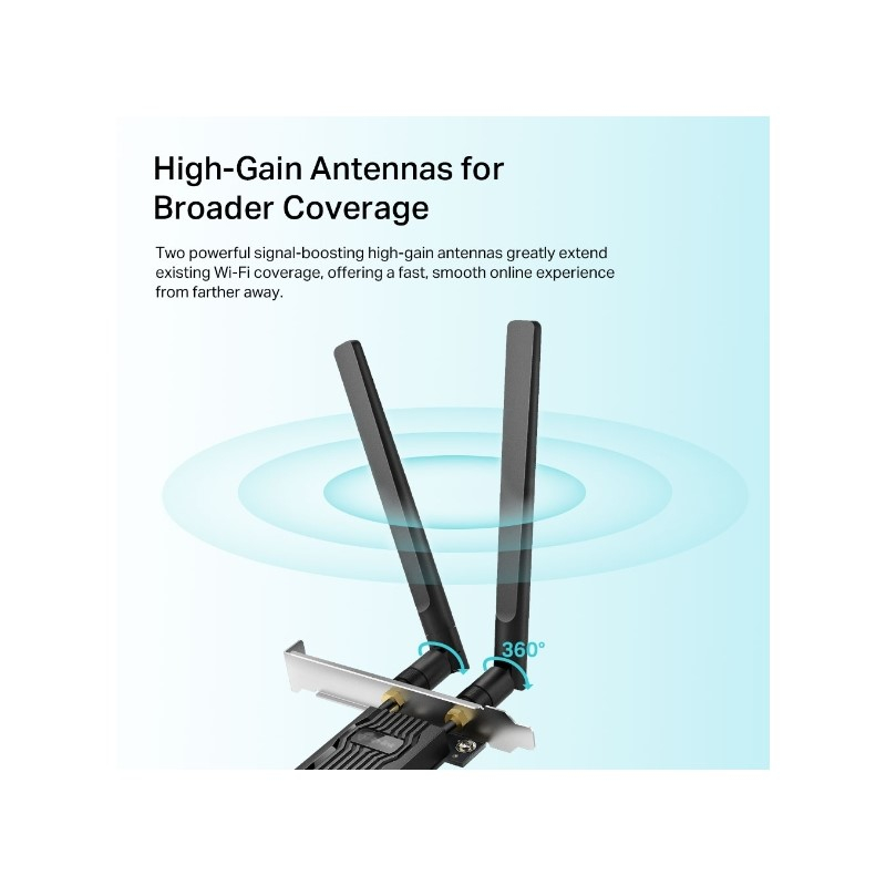 TP-Link AX1800 Archer TX20E bežični Dual-Band Wi-Fi 6 BT5.2 PCI-E adapter 574Mbps/1201Mbps (2.4GHz/5GHz), 802.11ax/ac/n/a/g/b, 2×antene-3