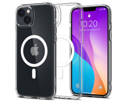 Spigen Crystal Hybrid MagSafe, zaštitna maska za telefon, prozirno-bijela - iPhone 14 Plus (ACS04656)