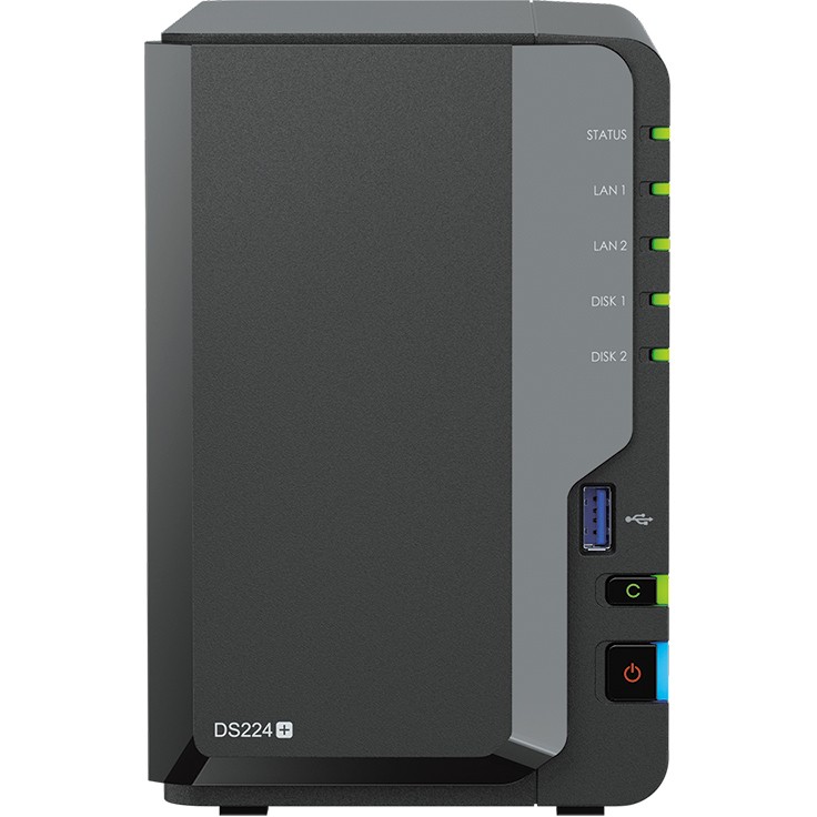 Synology DS224+ DiskStation 2-bay All-in-1 NAS server, 2.5"/3.5" HDD/SSD podrška, Hot Swappable HDD, Wake on LAN/WAN, 2GB, 2×1GbE-1