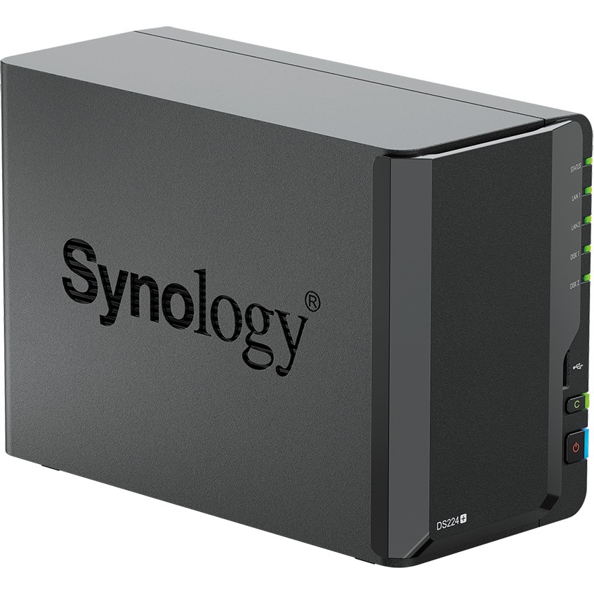 Synology DS224+ DiskStation 2-bay All-in-1 NAS server, 2.5"/3.5" HDD/SSD podrška, Hot Swappable HDD, Wake on LAN/WAN, 2GB, 2×1GbE-6