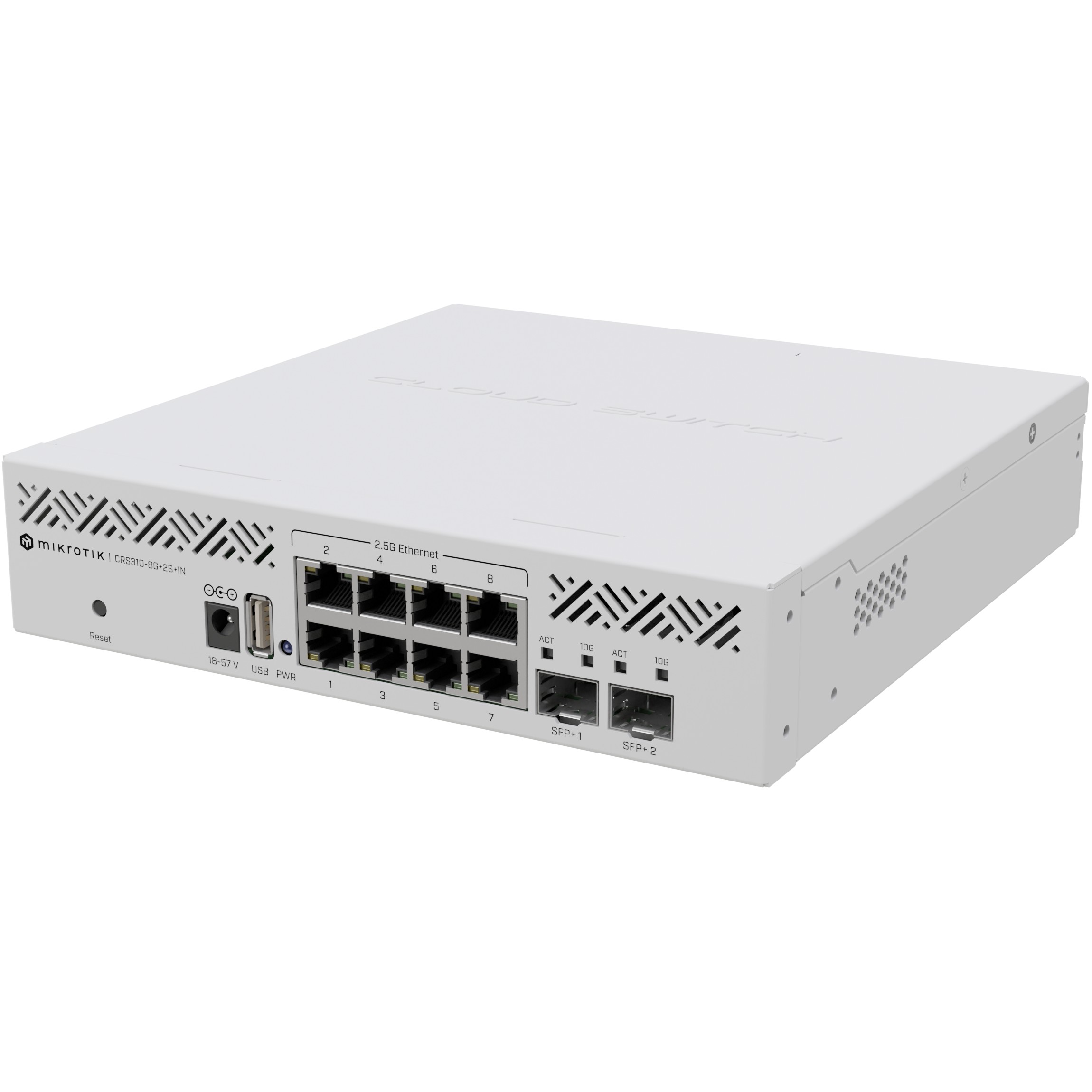 Switch Mikrotik CRS310-8G+2S+IN 800 MHz CPU, 256MB RAM, 8×2.5G LAN, 2×SFP+, RouterOS L5, desktop kućište-1