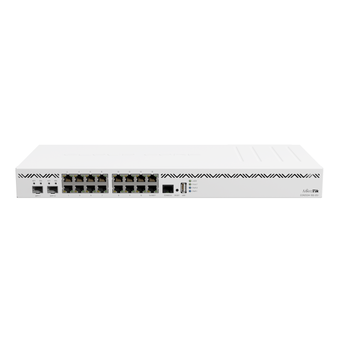 Mikrotik Cloud Core Router 2004-16G-2S+, Cortex-A57, 4GB DDR4, 128MB NAND, 16×GLAN, 2×SFP+, 1U rackmount, Dual PSU, RouterOS L6-1