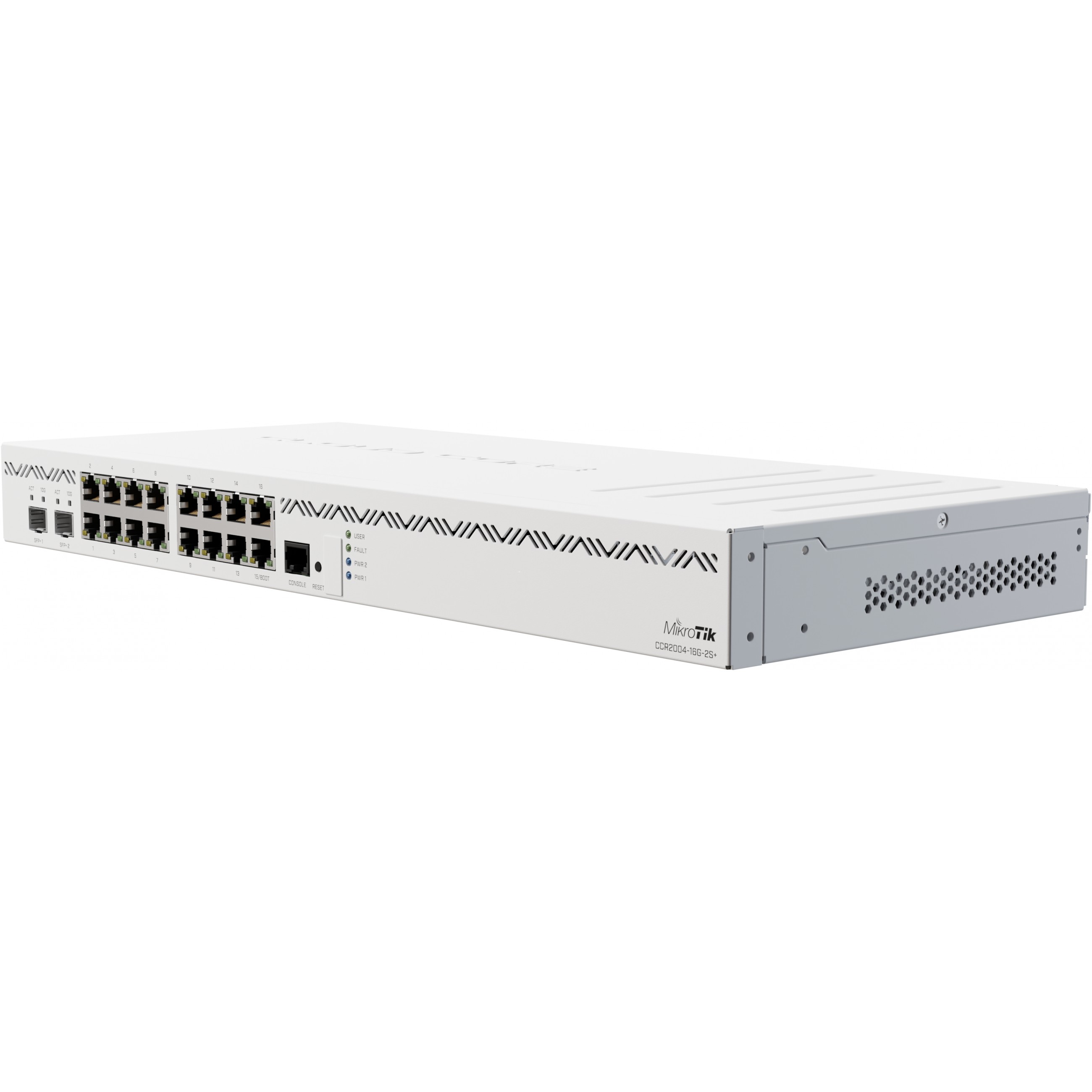 Mikrotik Cloud Core Router 2004-16G-2S+, Cortex-A57, 4GB DDR4, 128MB NAND, 16×GLAN, 2×SFP+, 1U rackmount, Dual PSU, RouterOS L6-8
