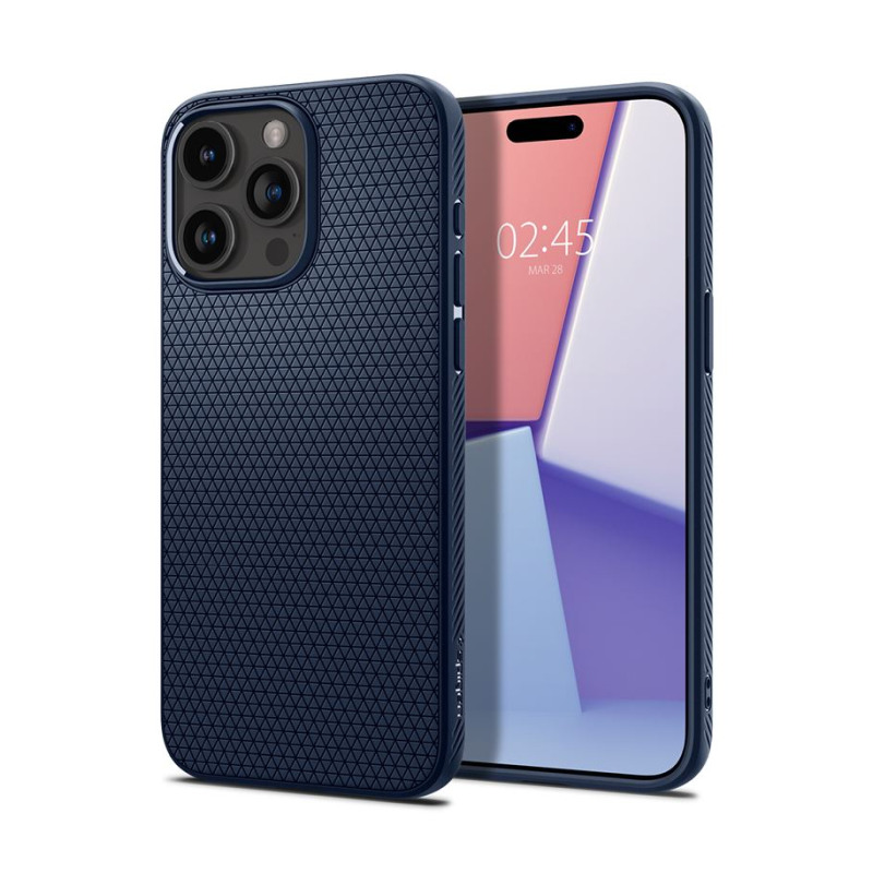 Spigen Liquid Air, zaštitna maska za telefon, tamno plava - iPhone 15 Pro (ACS06705)-1
