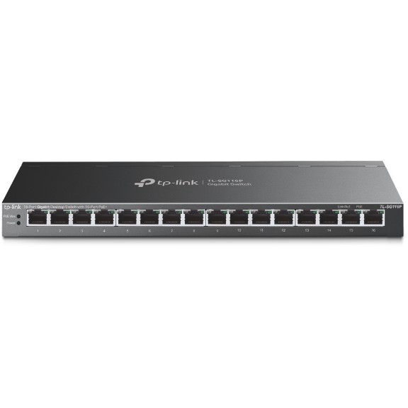 TP-Link 16-port Gigabit PoE+ preklopnik (Switch), 16×G-LAN PoE+, 802.3af/at (120W)-2