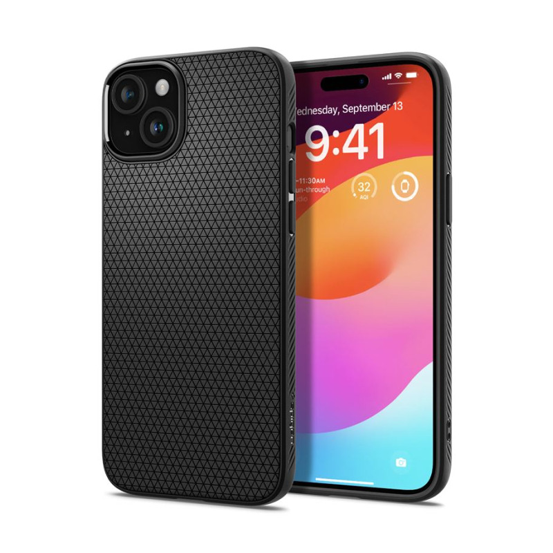 Spigen Liquid Air, zaštitna maska za telefon, mat crna - iPhone 15 (ACS06790)-0