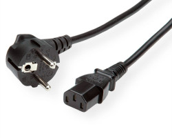 Roline VALUE naponski kabel PC-Monitor, IEC320 C13 10A, M/F, 0.6m crni
