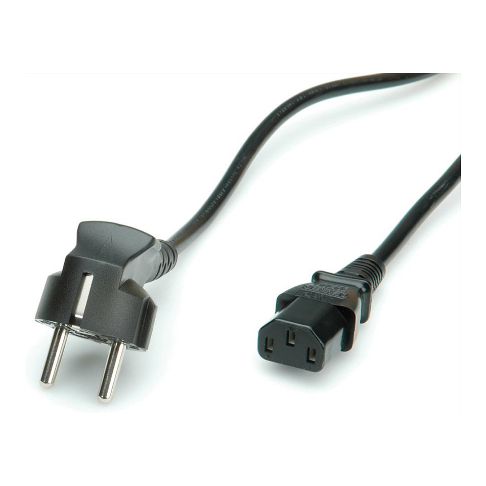 Roline VALUE naponski kabel PC-Monitor, IEC320 C13 10A, M/F, 0.6m crni-2