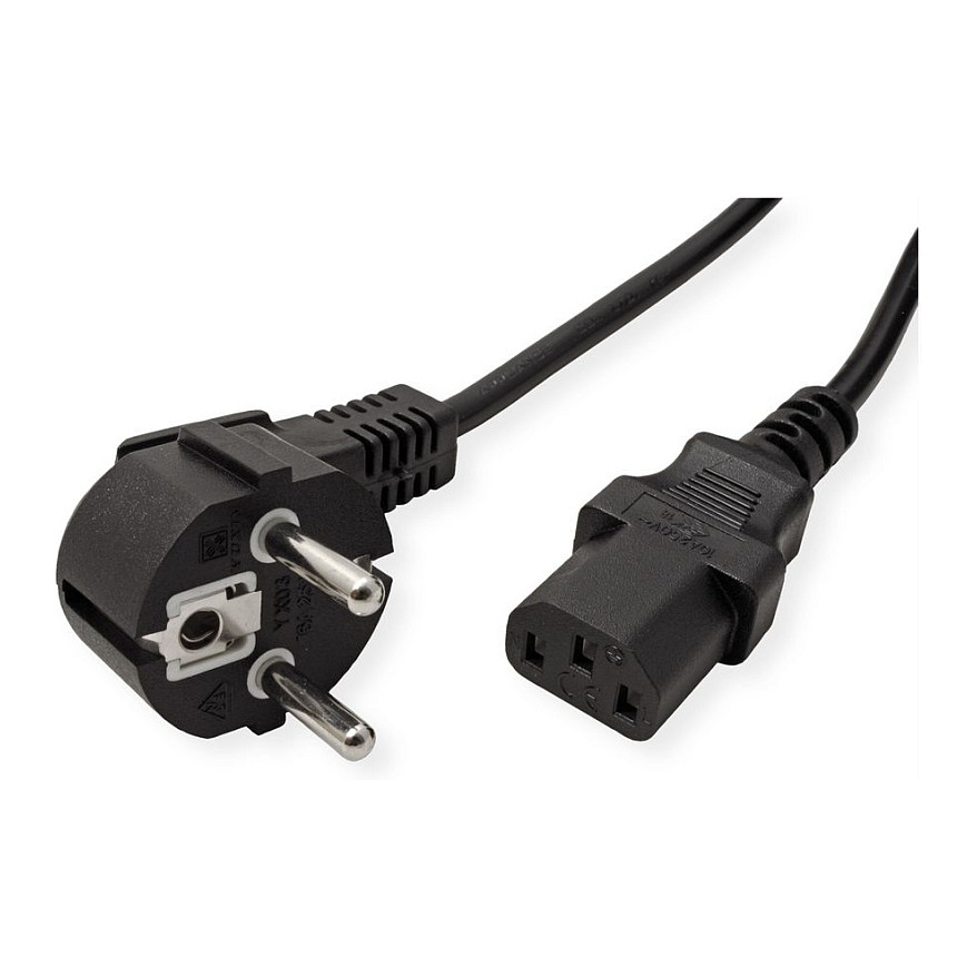 Roline VALUE naponski kabel PC-Monitor, IEC320 C13 10A, M/F, 0.6m crni-3