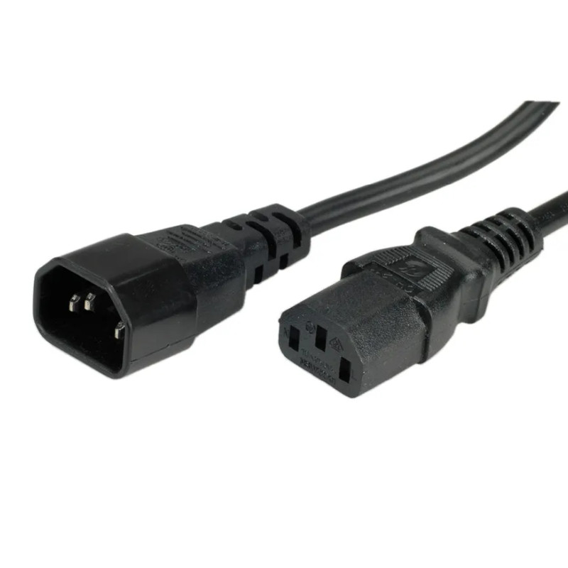 Roline naponski kabel PC-Monitor, IEC320 C14-C13 10A, M/F, 1m crni-0