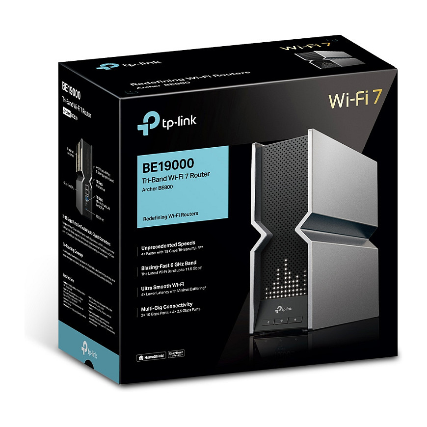Bežični usmjerivač TP-LINK BE1900 Tri-Band Router Wi-Fi 7 1376Mbps/5760Mbps/11520Mbps (2.4GHz/5GHz/6GHz)-6