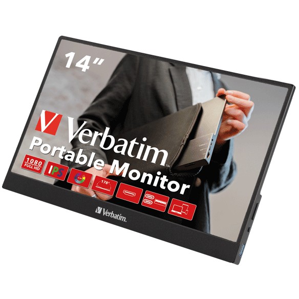 Verbatim PM-14 prijenosni zaslon 14" 1920×1080 IPS,16:9, HDR, FreeSync, Low Blue Light 1× HDMI, 3× USB-6