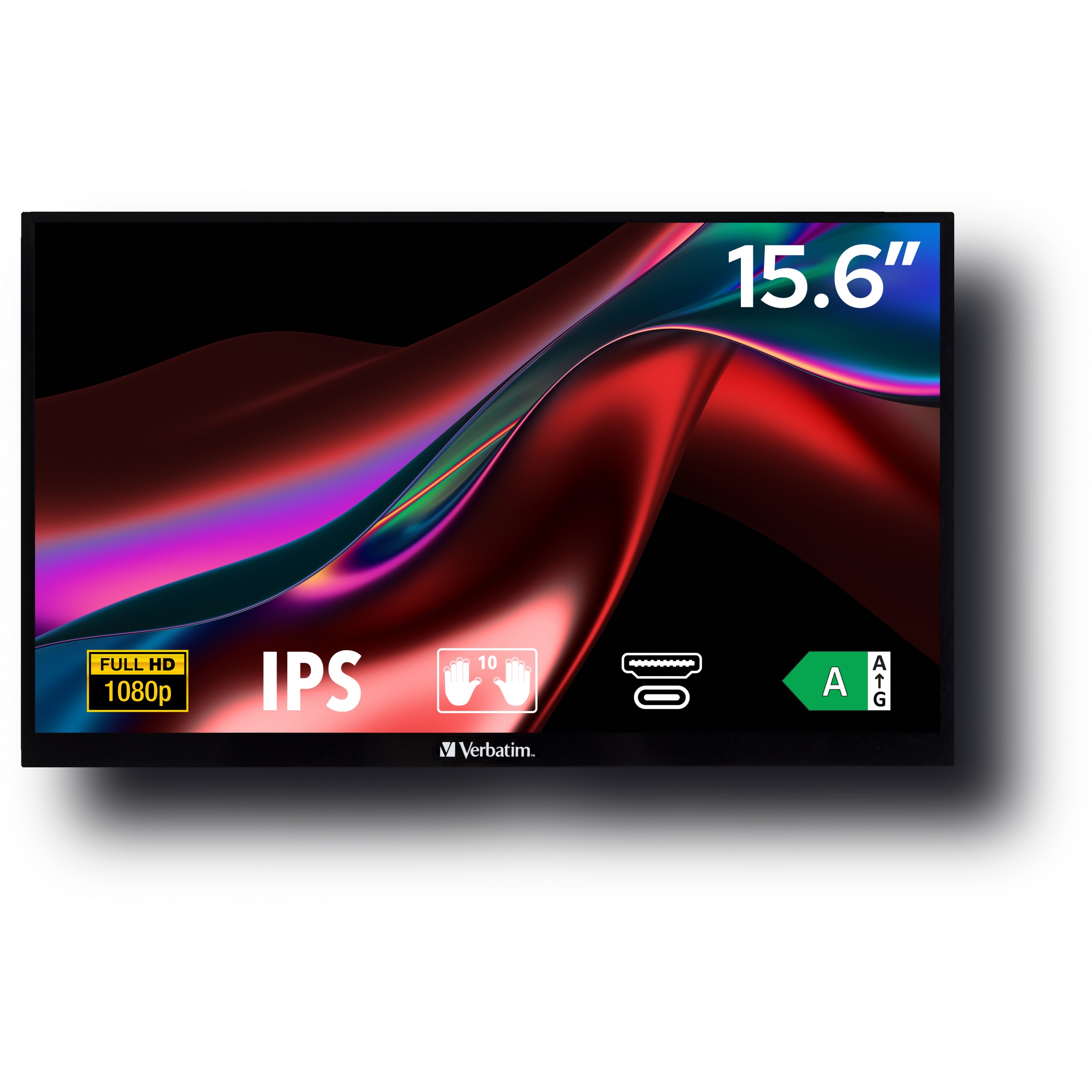 Verbatim PMT-15 prijenosni zaslon 15.6" 1920x1080 IPS, 16:9, Touch Panel, HDR, FreeSync, Low Blue Light, HDMIx1, USBx3-2