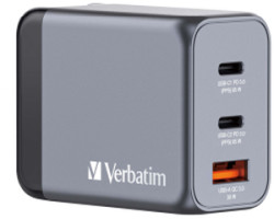 Verbatim GNC-65 GaN Charger 3 Port 65W USB A/C-0