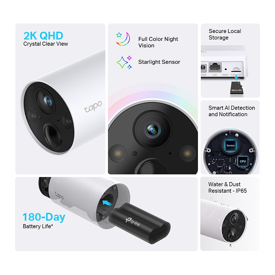 Nadzorna kamera TP-LINK Tapo C420 s Tapo H200 hubom (bežična vanjska, 2K QHD 2560×1440, 1/3" senzor, 113° kut, do 512GB, IP65, 5200mAh)-11