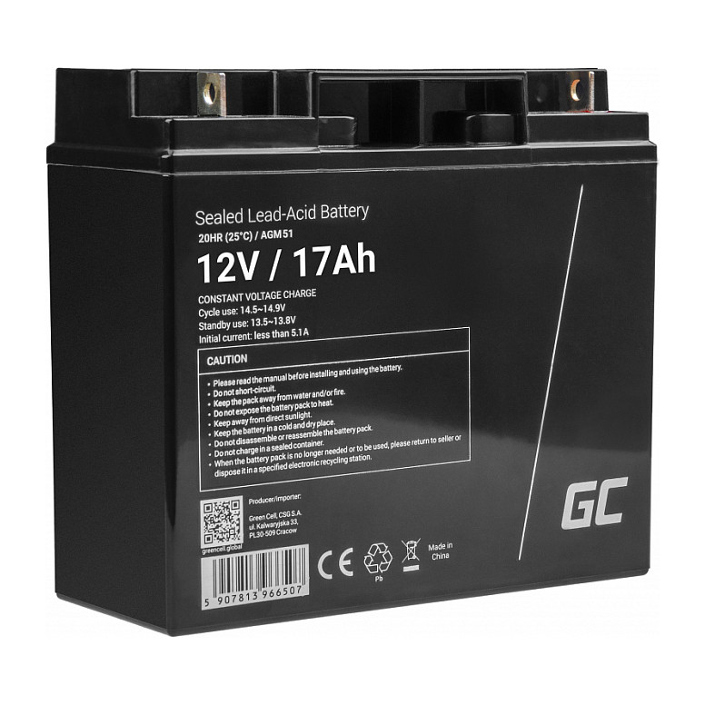 Green Cell (AGM51) baterija 12V/17Ah-1