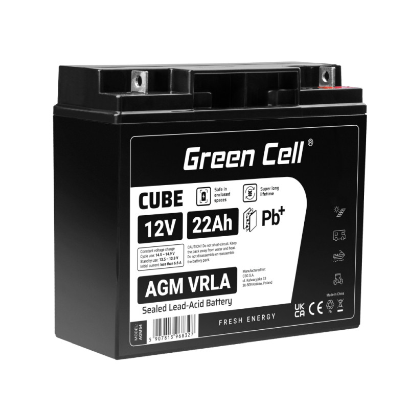Baterija GREENCELL AGM54 (22Ah, 12V, VRLA AGM)-1