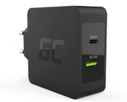 Punjač GREEN CELL (CHAR10) USB-C 45W sa USB-C kabelom & dodatni USB port (Power Delivery, za Asus ZenBook, HP Spectre, HP Envy x2 & ostale, crna)-0