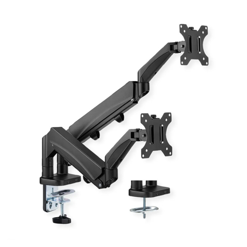 Roline Value dvostruki stolni nosač monitora 5 spojeva, pivot, nosivost 9 kg crni-1