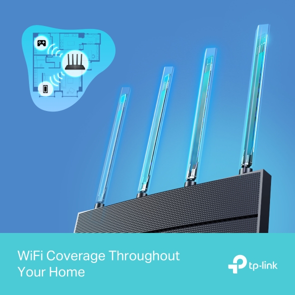 TP-Link AX1500 Archer AX12 bežični usmjerivač (Wi-Fi 6) 300 Mbps/1201 Mbps (2.4GHz/5GHz) 802.11ax/a/b/g/n/ac, 3x G-LAN, 1x G-WAN, 4 antene, bežični-2