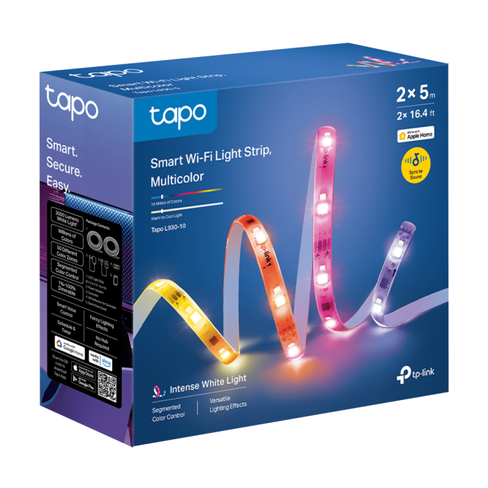 TP-Link Tapo Smart WiFi LED traka RGB, 2x5m,2000lm, 24W, dimabilna, Tapo app, sinkronizacija s glazbom, glasovna kontrola - Alexa & Google Assistant-4
