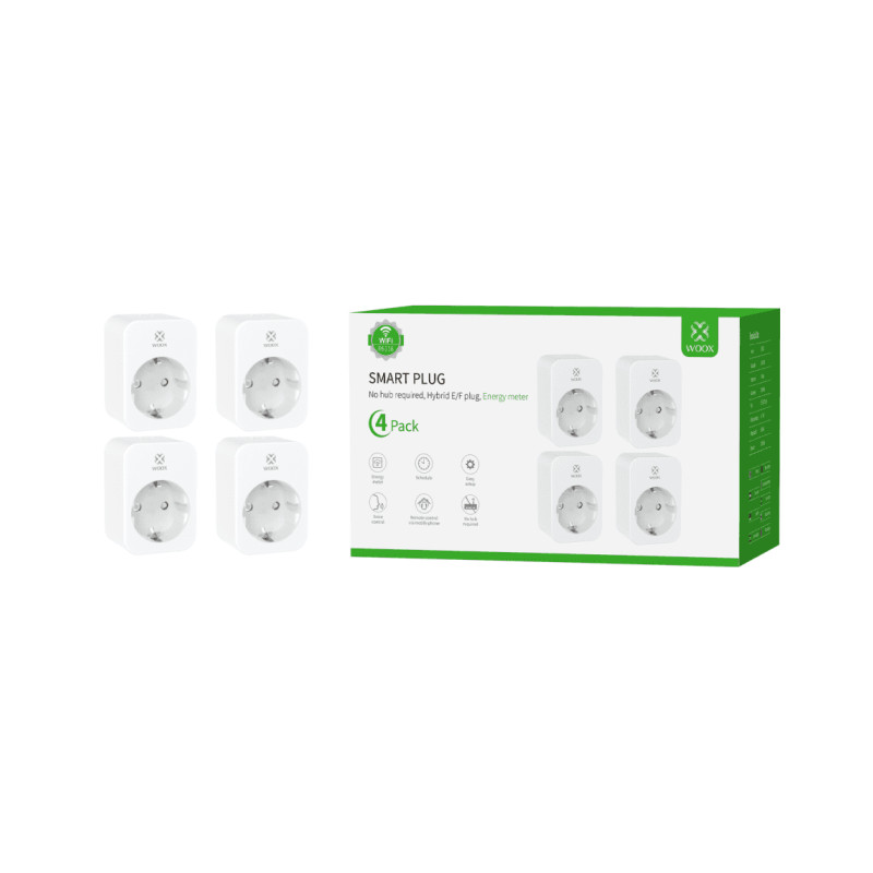Pametna utičnica WOOX R6113-4PACK (WiFi, EU, 16A/3680W, 4 komada)-3