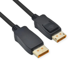 Roline DisplayPort kabel v2.1, 10K 60Hz, 54Gbit/s, UHBR13.5, DP-DP, M/M crni, 3 m