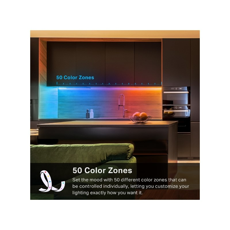 TP-Link Tapo Smart WiFi LED traka RGB, 5m, 2000lm, 24W, dimabilna, Tapo app, sinkronizacija s glazbom, glasovna kontrola - Alexa & Google Assistant-6